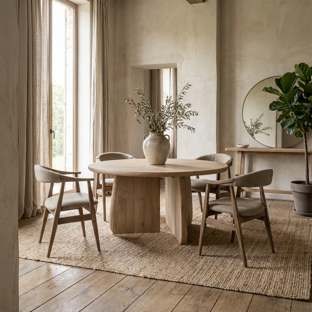 Runder Esstisch Vincent aus französischer Eiche von Gommaire