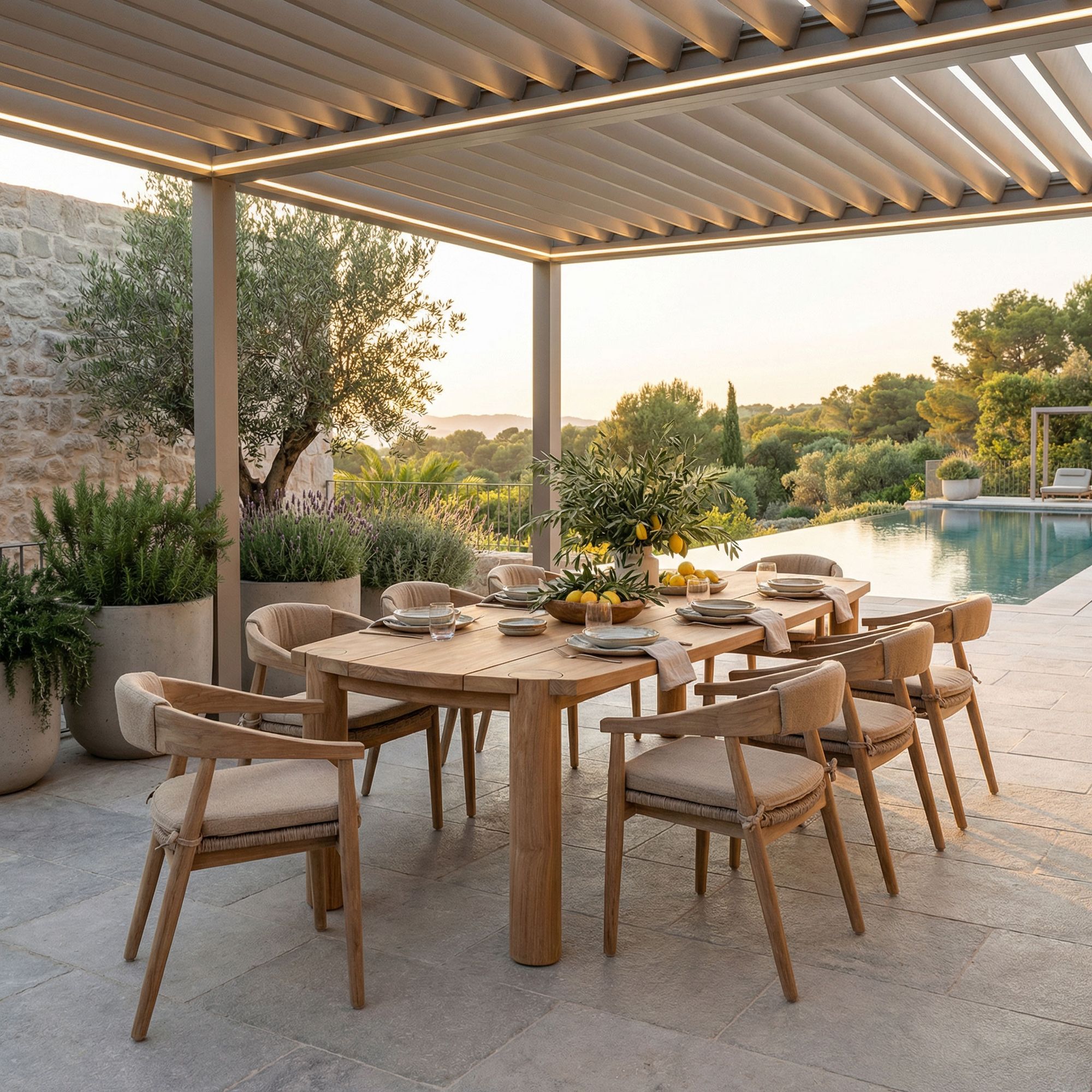 Outdoor-Esstisch Miguel aus recyceltem Teakholz Natural Grey 250 cm von Gommaire | STUFF Shop