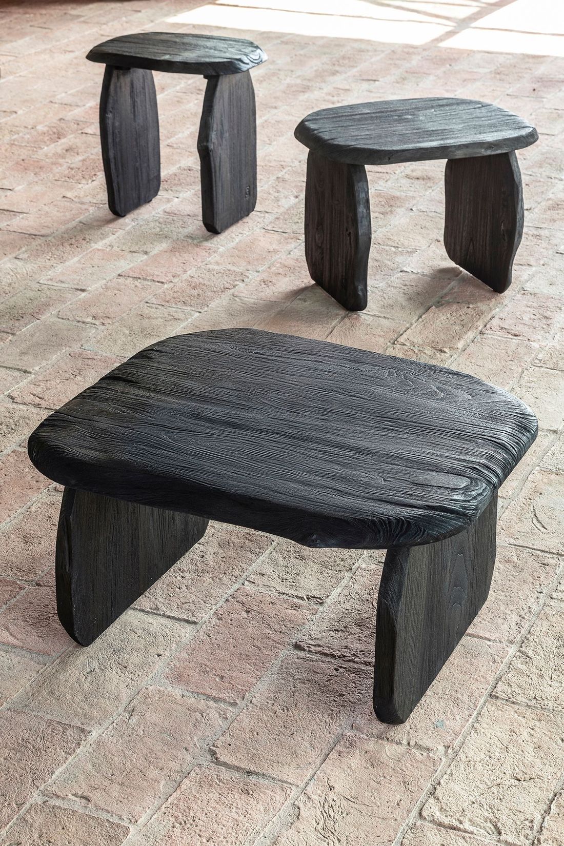 Hocker Pebble schwarz - Gommaire