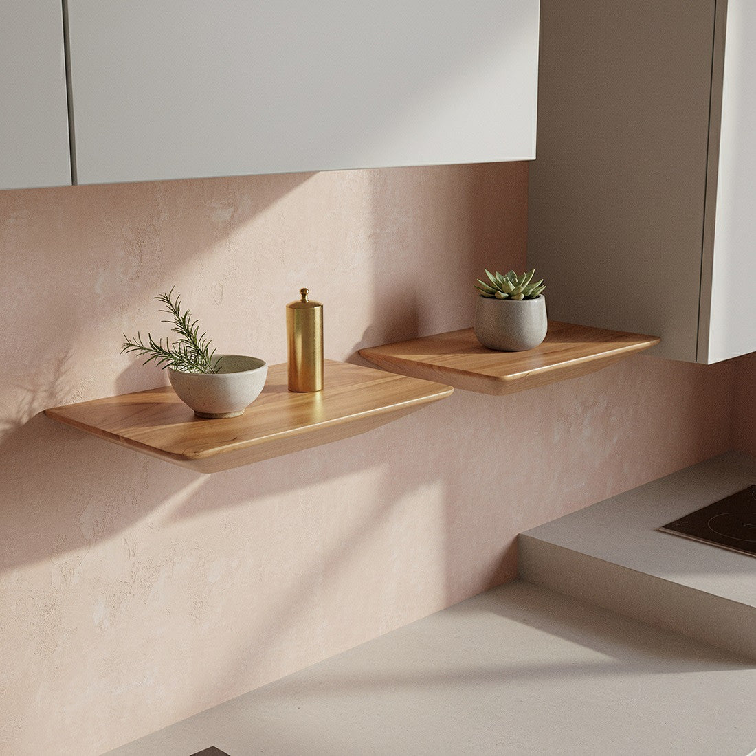 Wandregal Set 2 Studio Curve Zedernholz