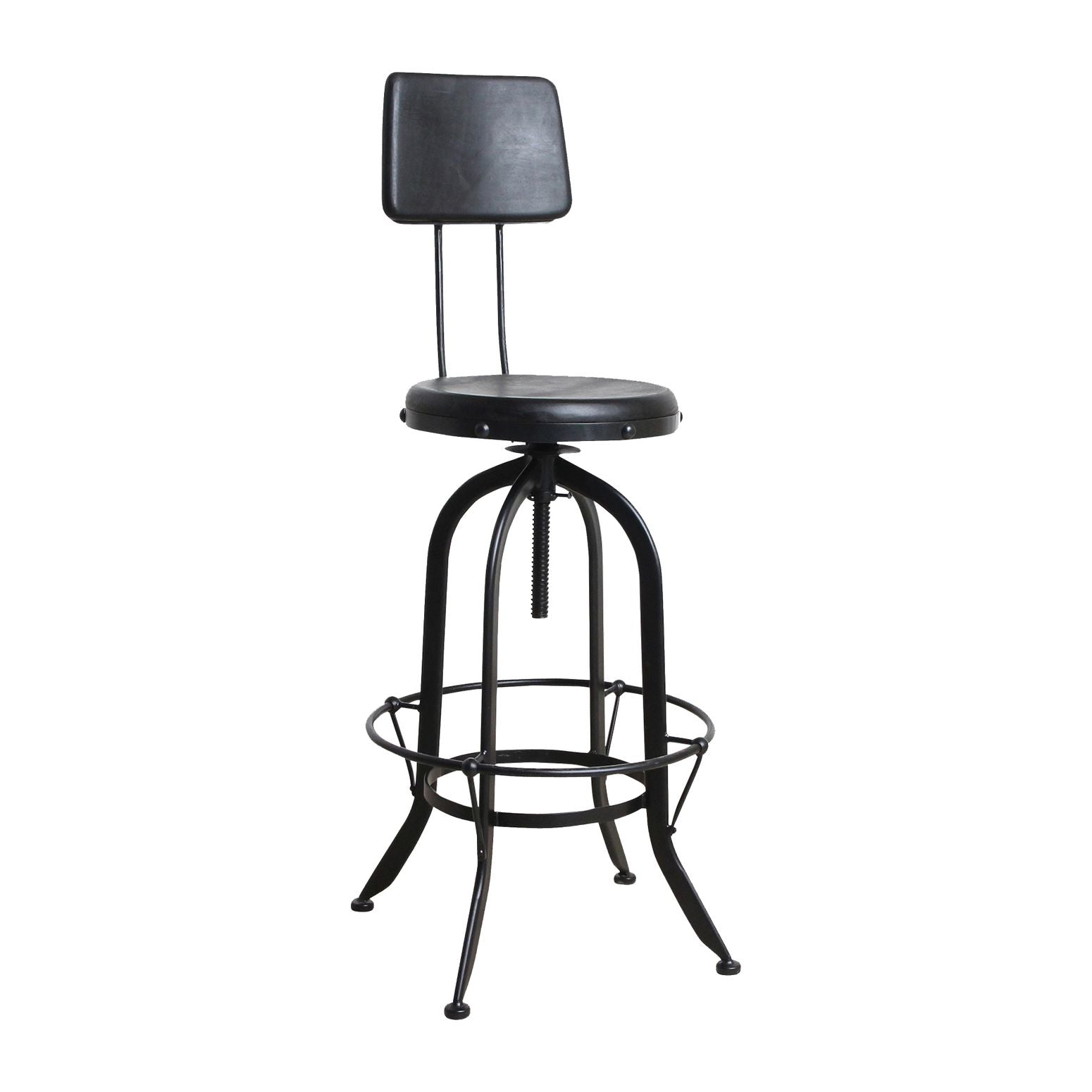 Maschinist Barstuhl Mangoholz black - Industrial Loft
