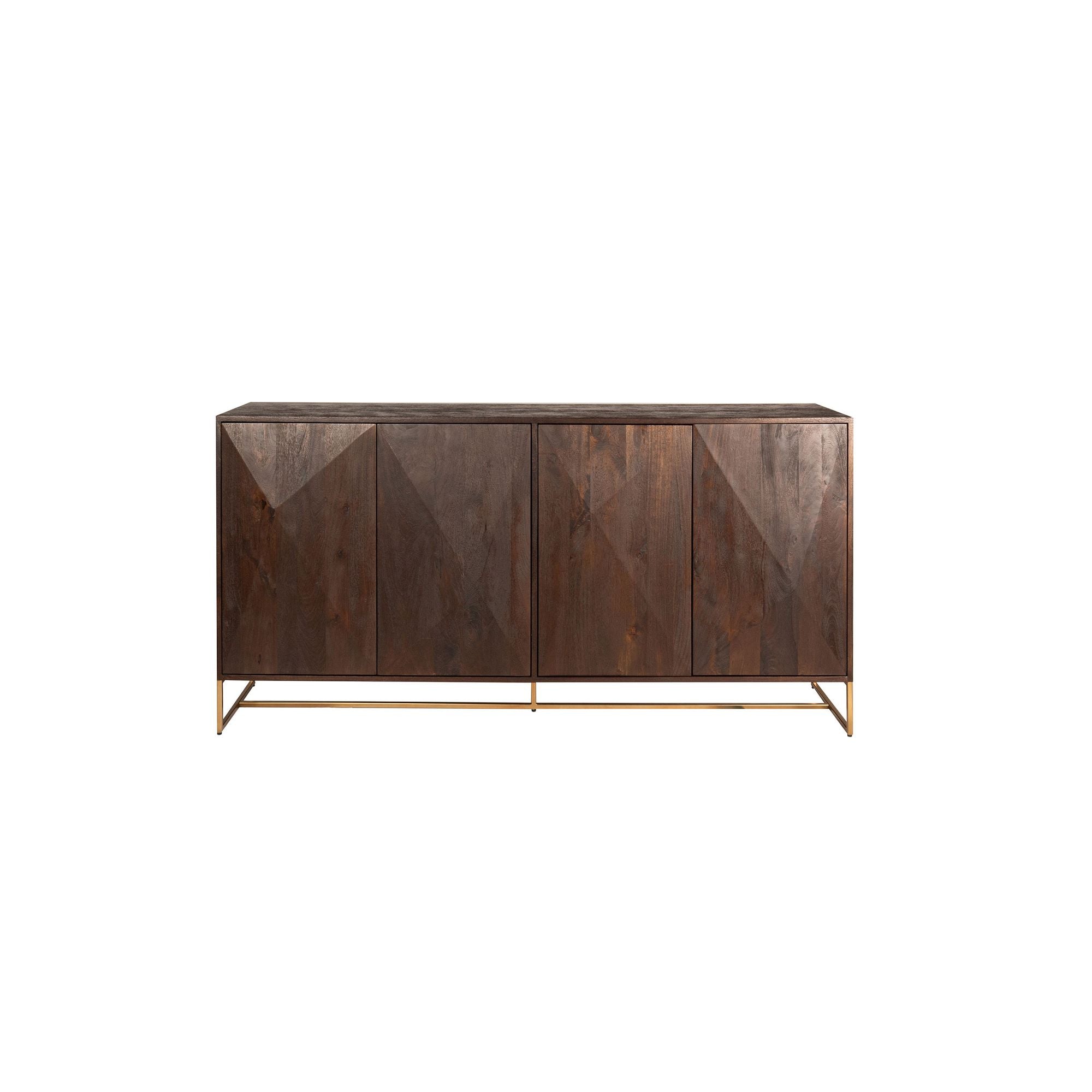 Frontansicht des Onyx Sideboards von PTMD in Braun, ideal für stilvolles und modernes Wohnen