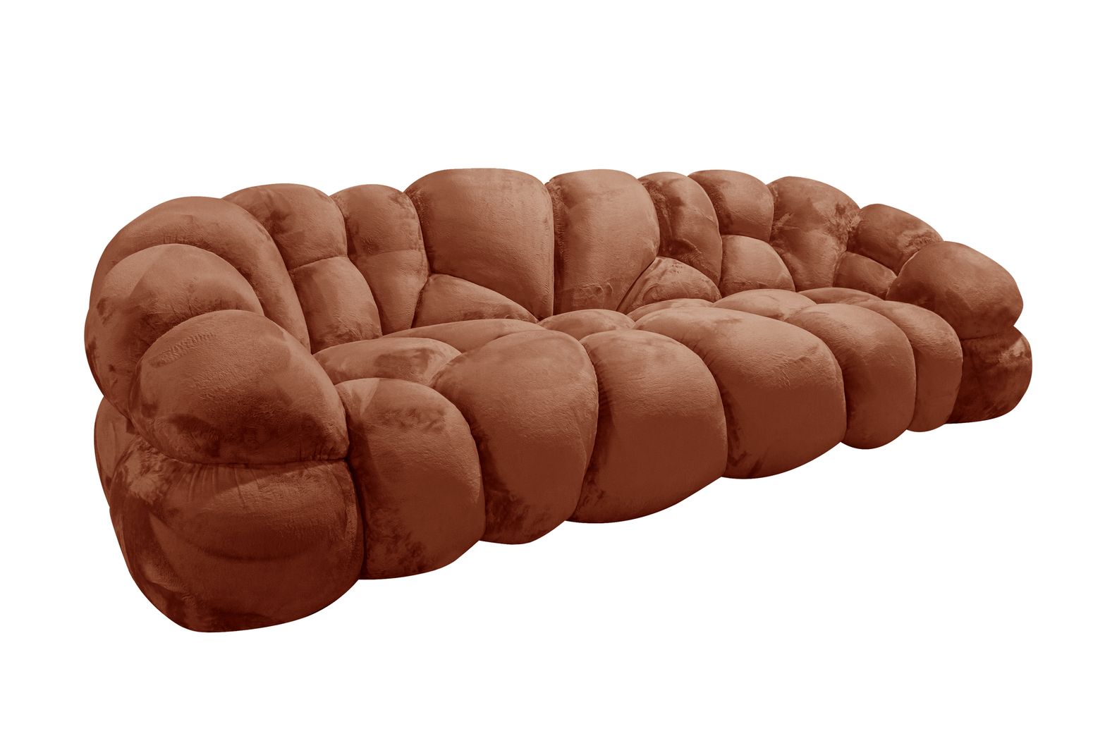 Gesamtansicht des Nubibus Sofas in Orange (Pumkin), ausgestellt in einem stilvollen Wohnambiente.