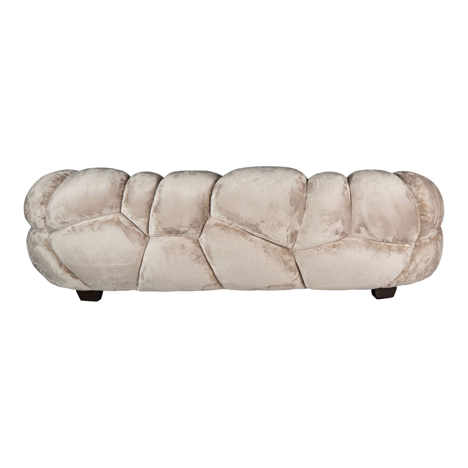 Rückansicht des Nubibus Sofas in der Farbe Beige, zeigt die robuste Bauweise und die qualitativen PVC-Beine.