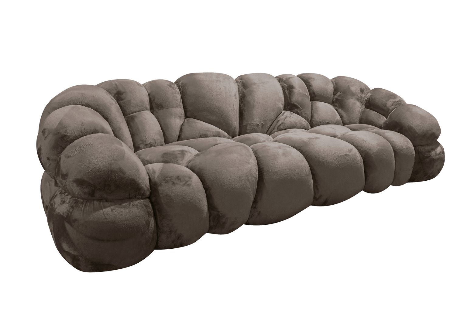 Gesamtansicht des Nubibus Sofas in Taupe, ausgestellt in einem stilvollen Wohnambiente.