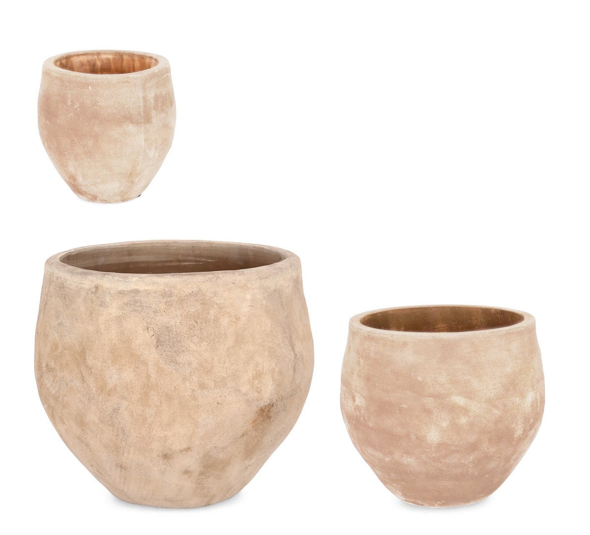 Übertopf 3-Set Minh Fass Terracotta