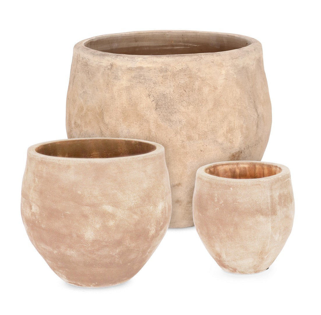 Übertopf 3-Set Minh Fass Terracotta