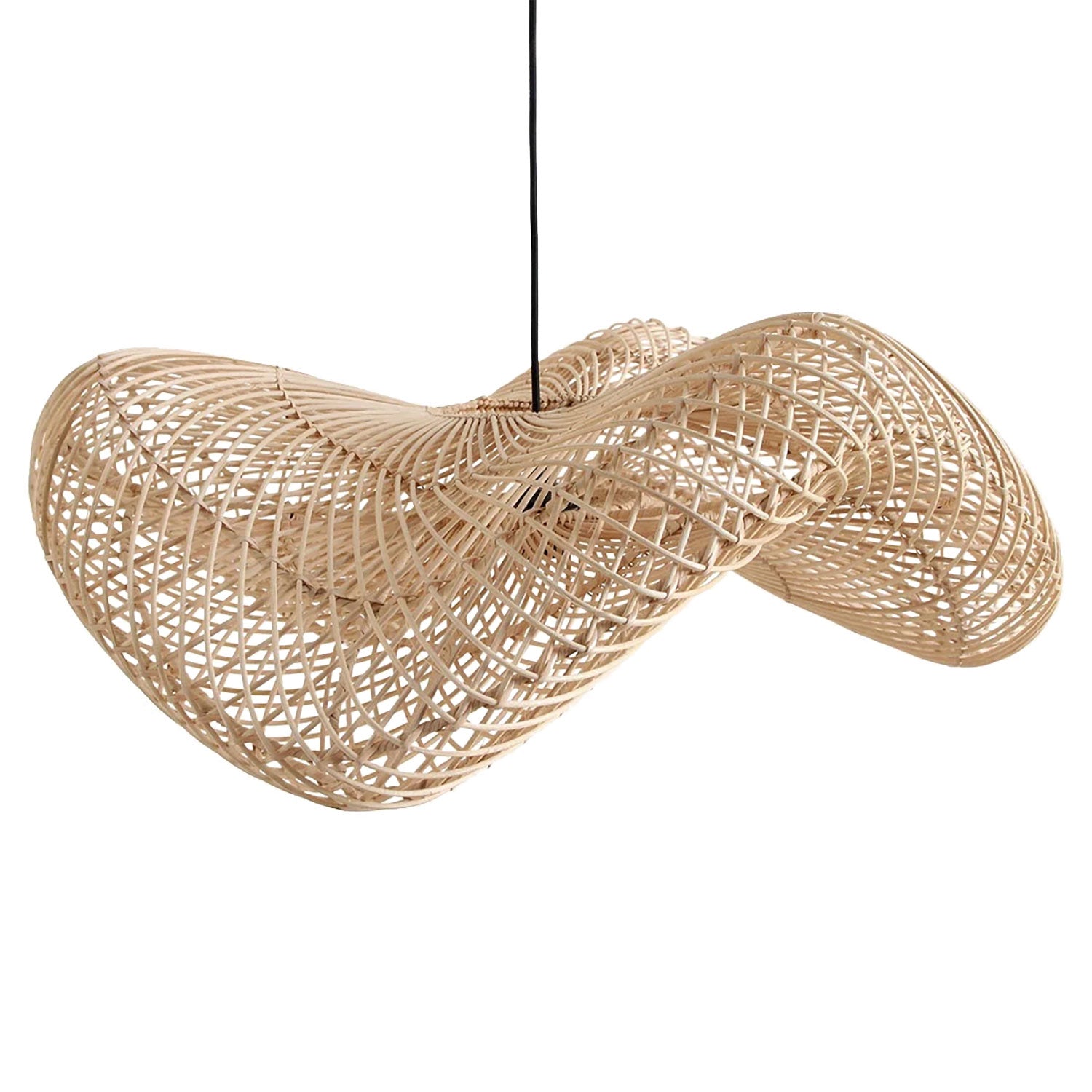 Wave Lamp Natural Large von STUFF Loft – organisch geformte Rattanlampe für stilvolle Beleuchtung