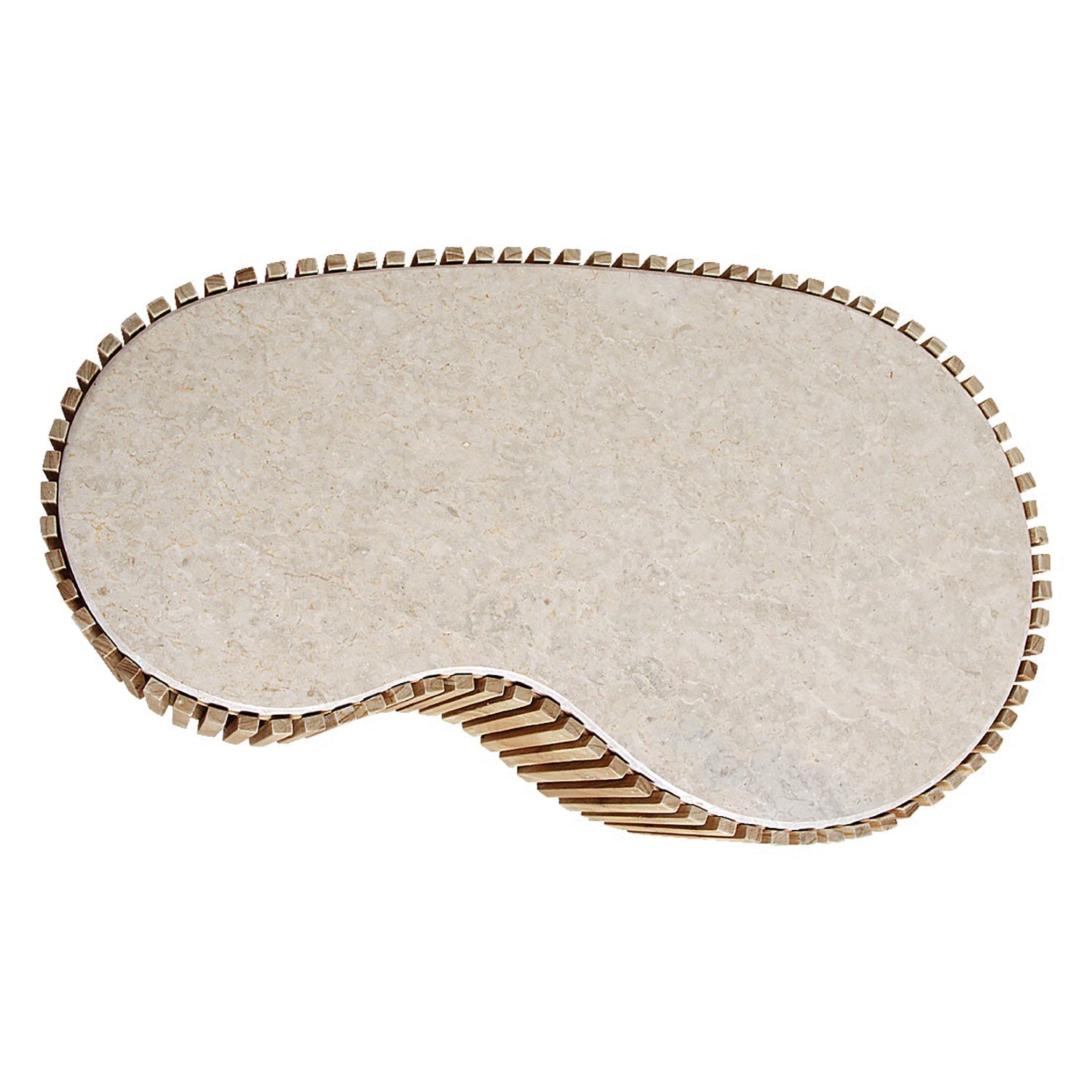 Infinity Marble Coffee Table "Elegance" mit natürlicher Marmorplatte und offenem Sungkai-Holzgestell