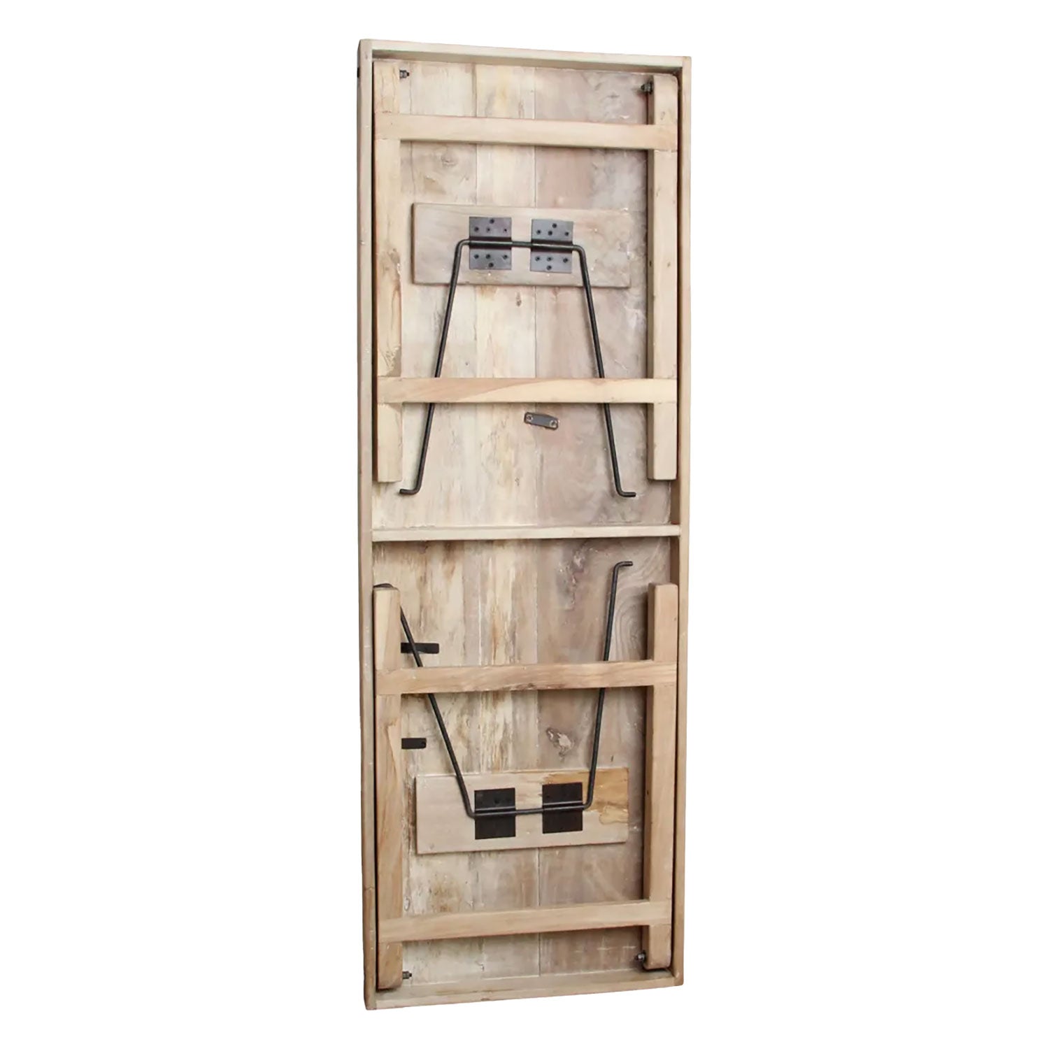 Schmaler Klapptisch aus recyceltem Altholz mit Limewash-Finish