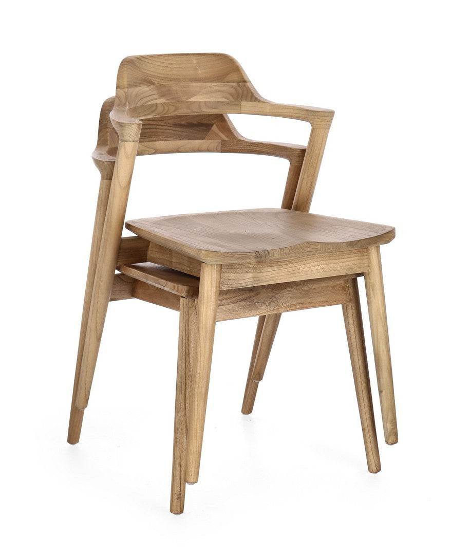 Stuhl AMERY aus Sungkai-Holz mit natürlichem Finish stapelbar