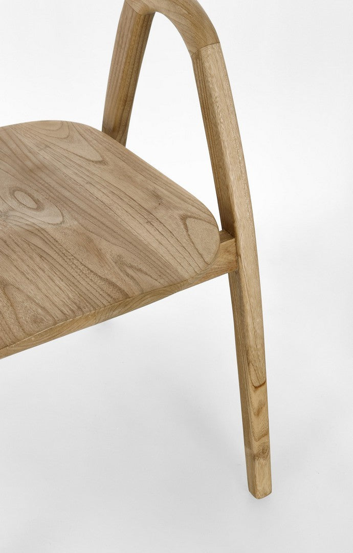 Stuhl Adalyn aus Sungkai-Holz mit ergonomischer Rückenlehne von Bizzotto