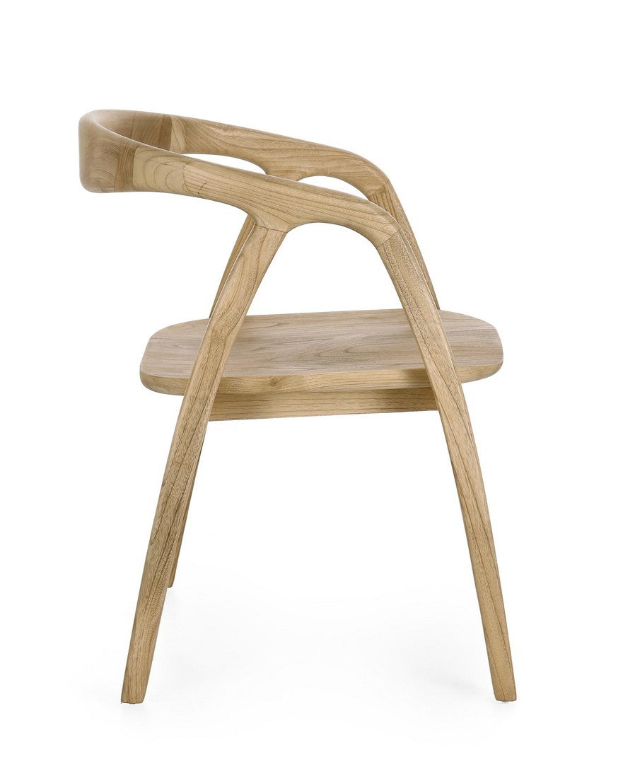 Stuhl Adalyn aus Sungkai-Holz mit ergonomischer Rückenlehne von Bizzotto