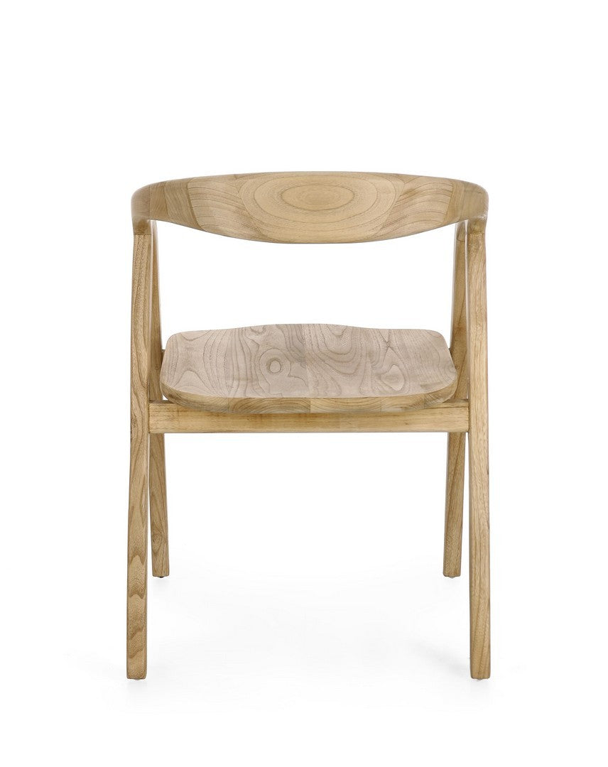Stuhl Adalyn aus Sungkai-Holz mit ergonomischer Rückenlehne von Bizzotto