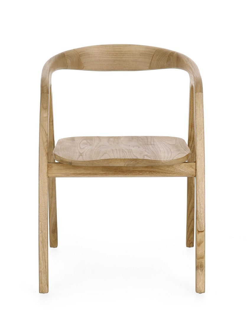 Stuhl Adalyn aus Sungkai-Holz mit ergonomischer Rückenlehne von Bizzotto
