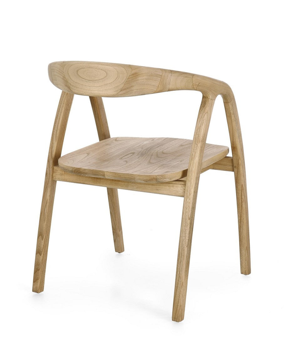 Stuhl Adalyn aus Sungkai-Holz mit ergonomischer Rückenlehne von Bizzotto