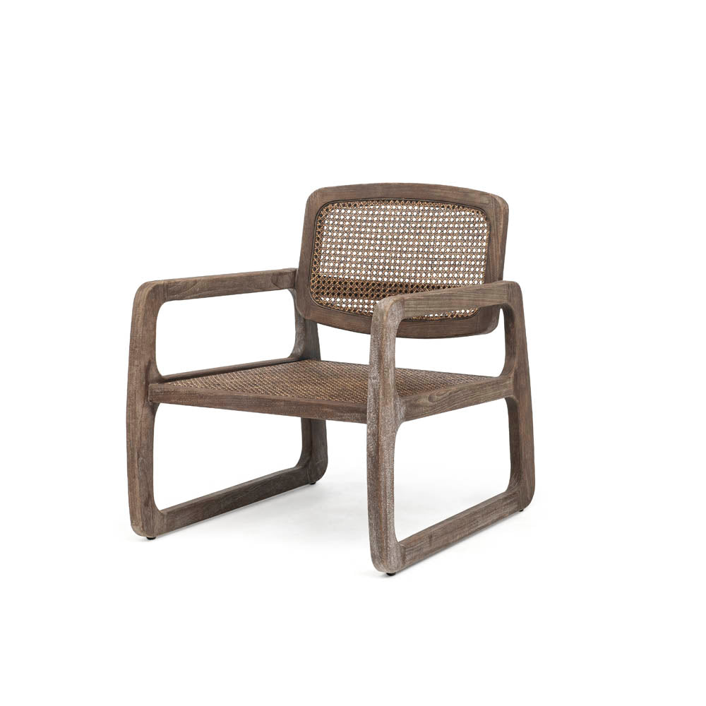 Sessel Sally open Weave aus Teakholz mit Wiener Geflecht in Authentic Brown von Gommaire