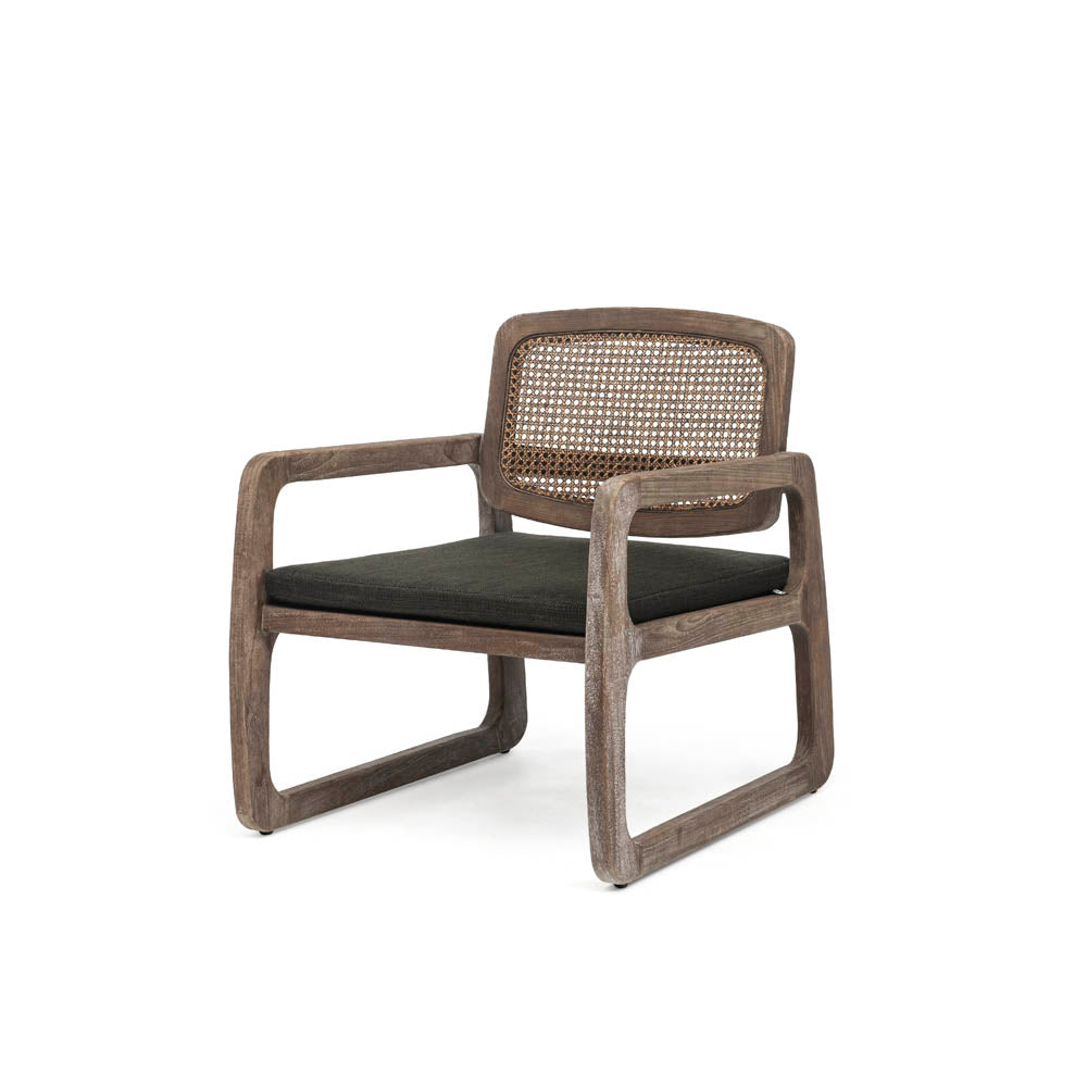 Sessel Sally open Weave aus Teakholz mit Wiener Geflecht in Authentic Brown von Gommaire