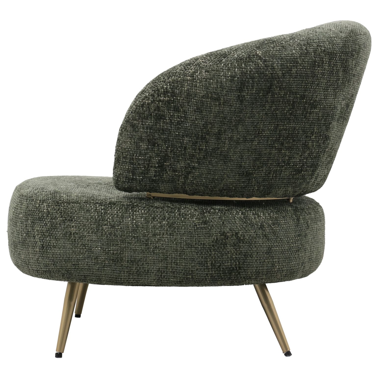 Seitenansicht des Franklyn Fauteuil Olive Sessels