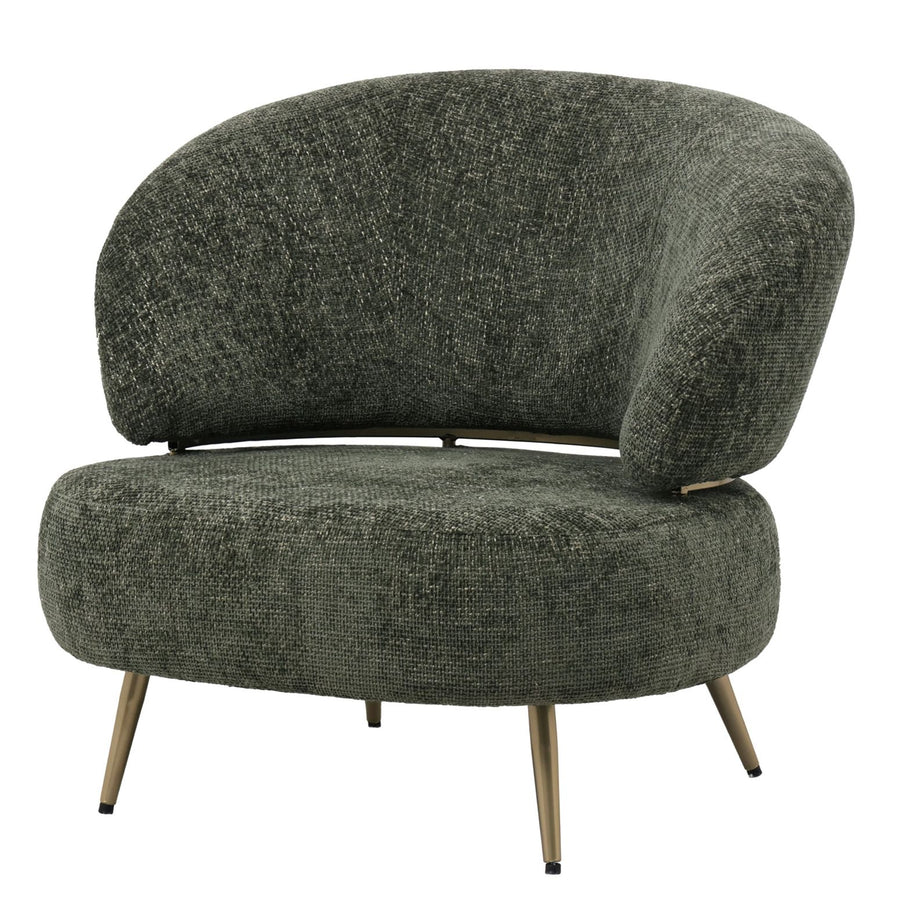 Vorderansicht des Franklyn Fauteuil Olive Sessels