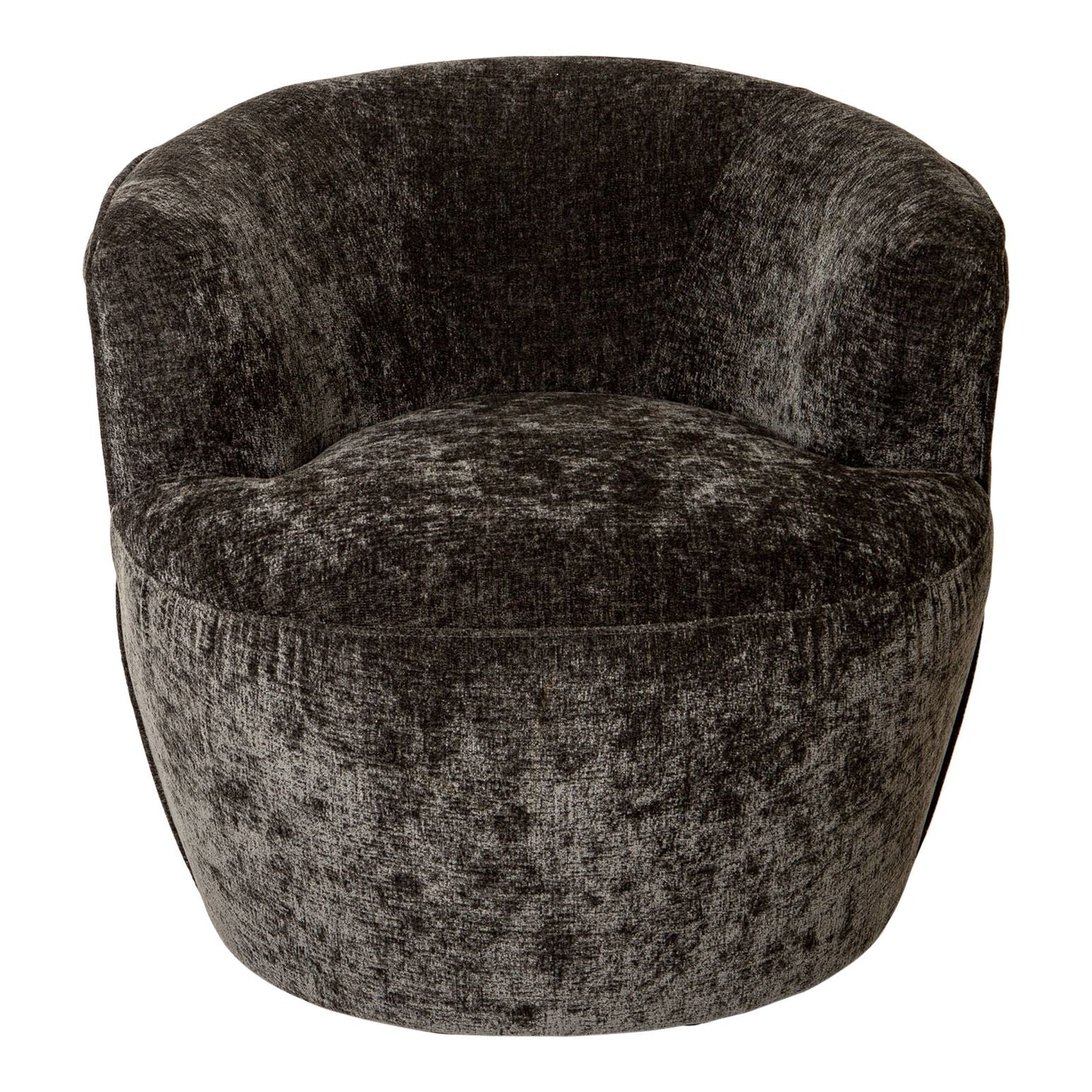 Sessel Grasa Anthracite mit luxuriösem Fiore-Stoff und Nosagfedern für extra Komfort.