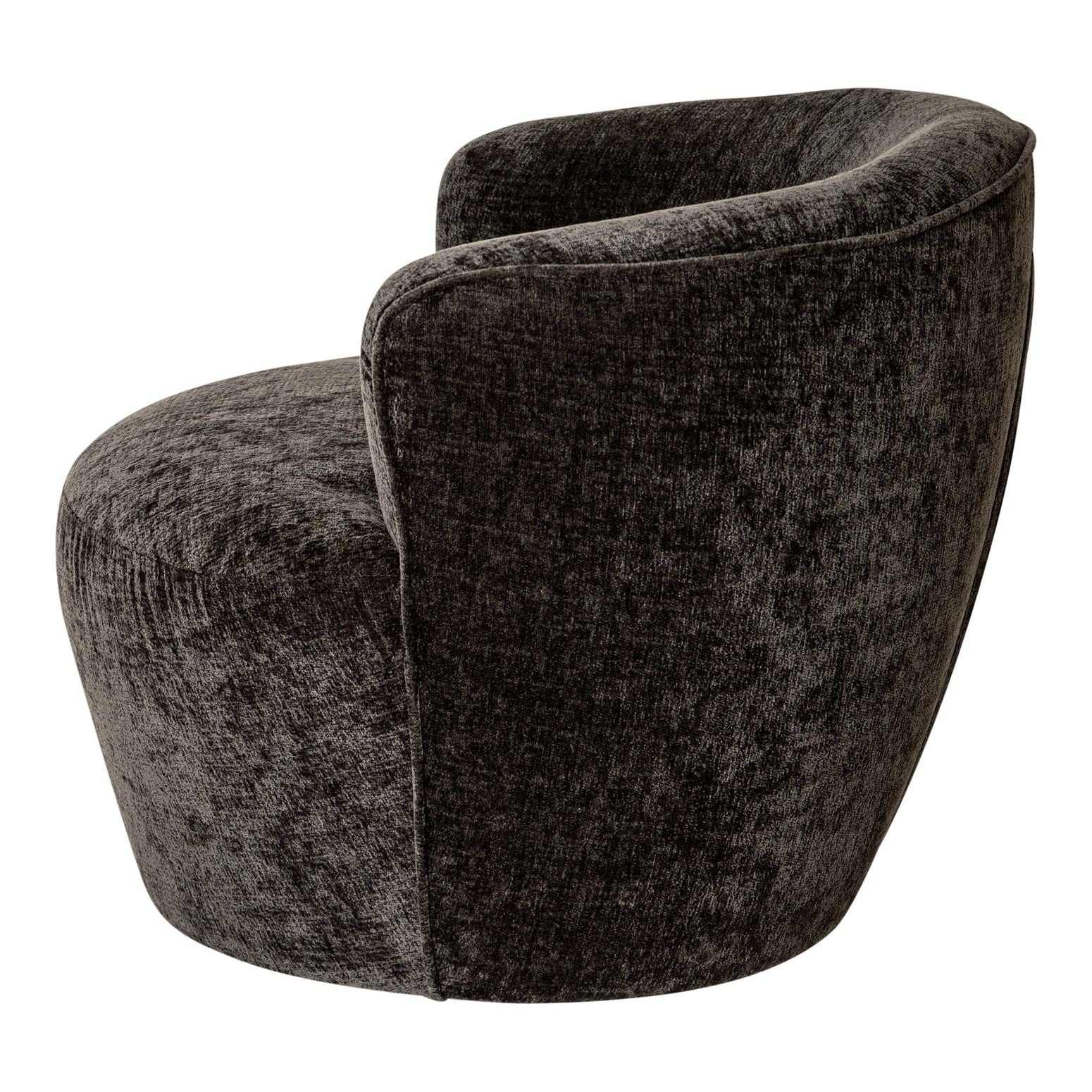 Sessel Grasa Anthracite mit luxuriösem Fiore-Stoff und Nosagfedern für extra Komfort.