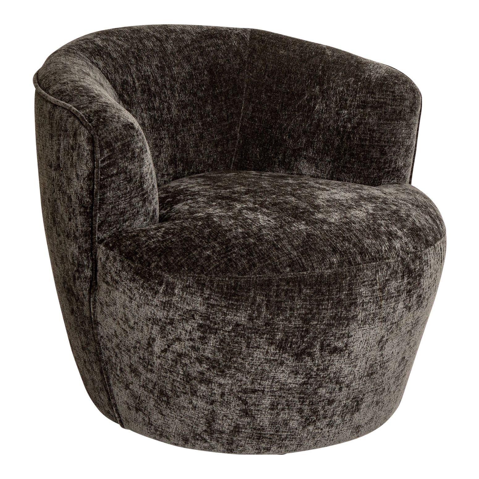 Sessel Grasa Anthracite mit luxuriösem Fiore-Stoff und Nosagfedern für extra Komfort.