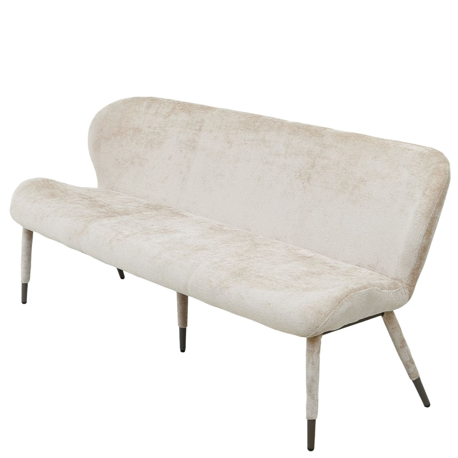 Thor Dining Bench Aphrodite Beige – stilvolle Esszimmerbank aus Aphrodite-Stoff, Metall und Sperrholz für 3 Personen