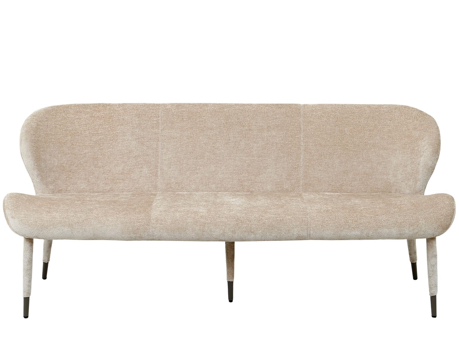 Thor Dining Bench Aphrodite Beige – stilvolle Esszimmerbank aus Aphrodite-Stoff, Metall und Sperrholz für 3 Personen