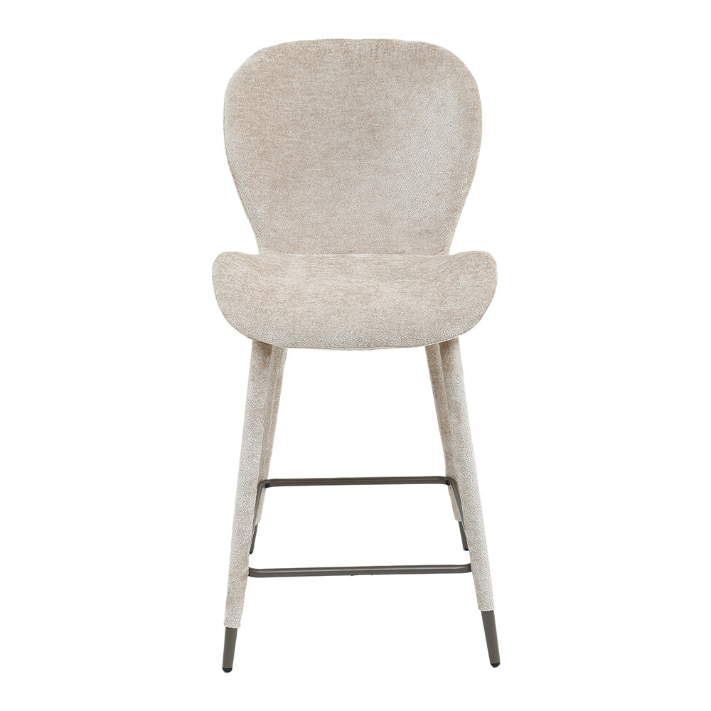 Vorderansicht des Barstuhls Thor Aphrodite Beige von PTMD