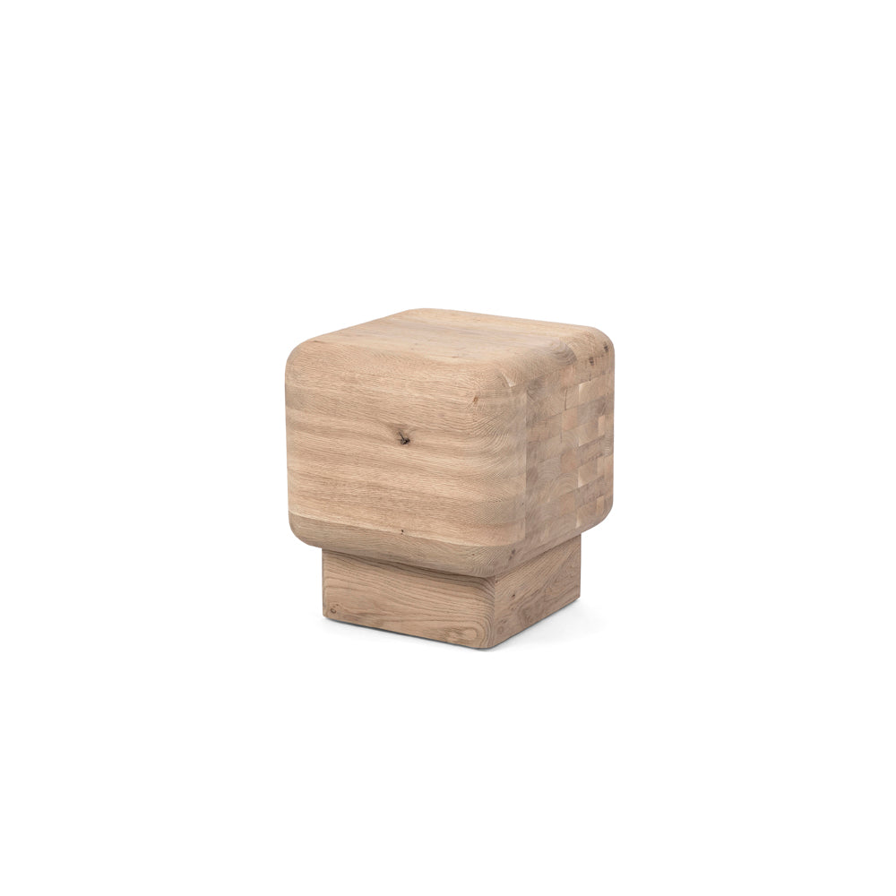 Beistelltisch Rowan aus massiver Eiche, Ø42 X H45 CM, Naturholz, Indoor-Möbel von Gommaire