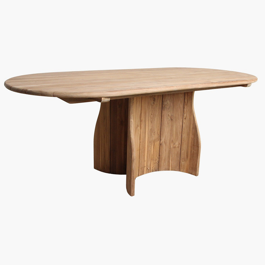 Outdoor-Esstisch Teakscape oval aus FSC-zertifiziertem Teakholz, 200 x 90 cm, wetterfest für Garten und Terrasse