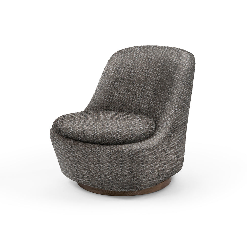 Sessel Liam Stone With in Grau, drehbar und gepolstert