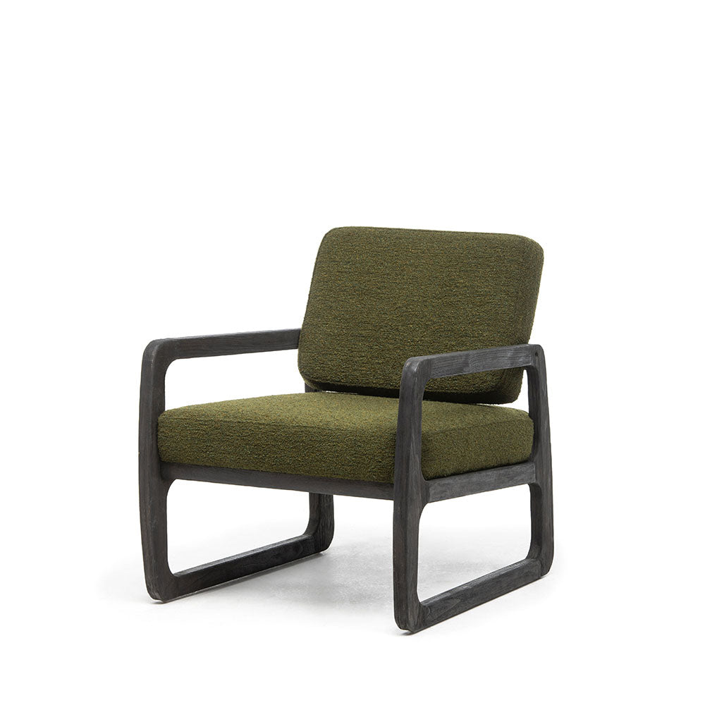 Sessel Sally Gepolstert von Gommaire mit Teakgestell in Anthracite und edler Polsterung
