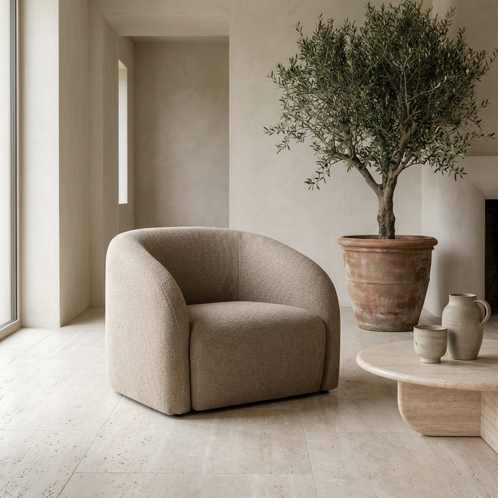 Sessel Damian Bisque von Gommaire in elegantem Bisque-Farbton bei STUFF Shop kaufen