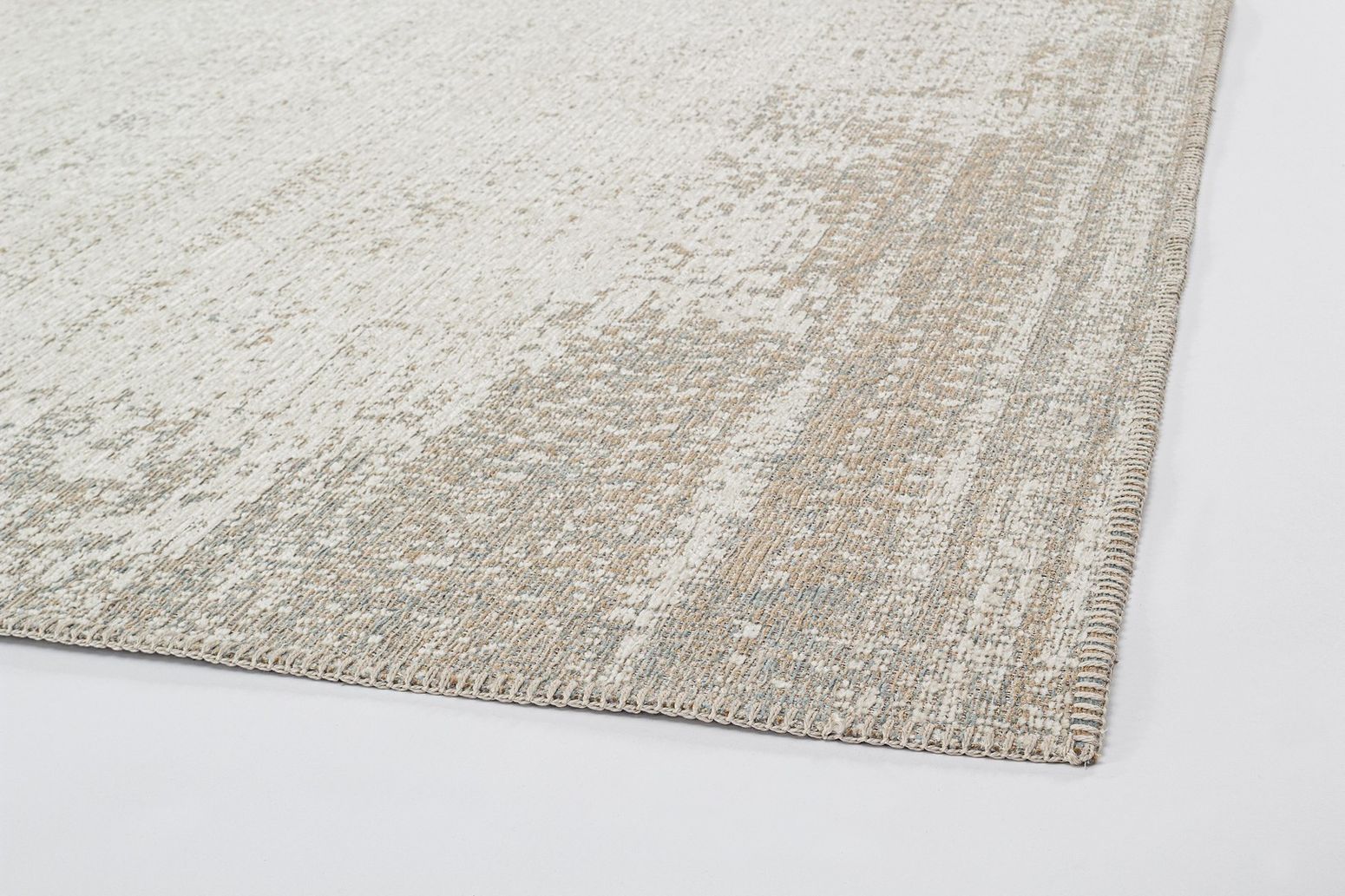 Teppich Silvia Blau-Grau 200x290 aus recyceltem Polyester und Jute für den Innenbereich