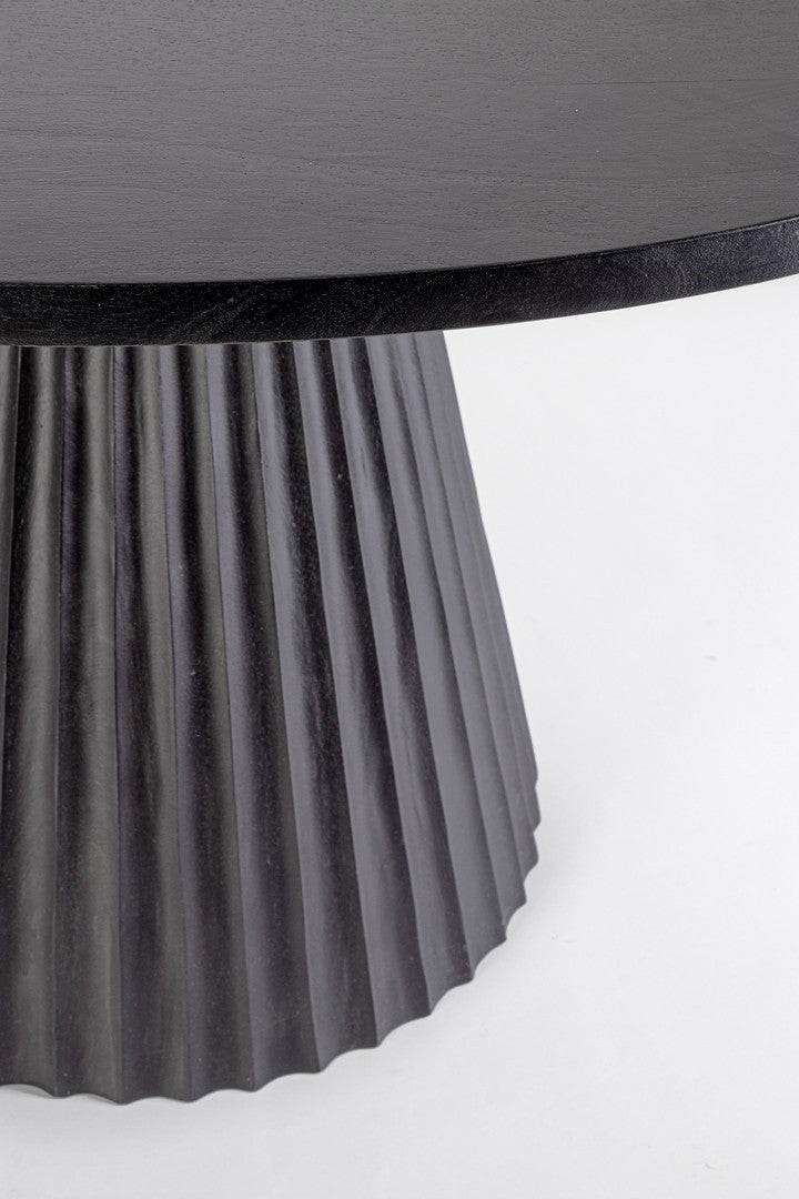 Esstisch Orissa Schwarz von Bizzotto, runder Esstisch aus Mangoholz, Ø120 cm, elegantes Design in Schwarz