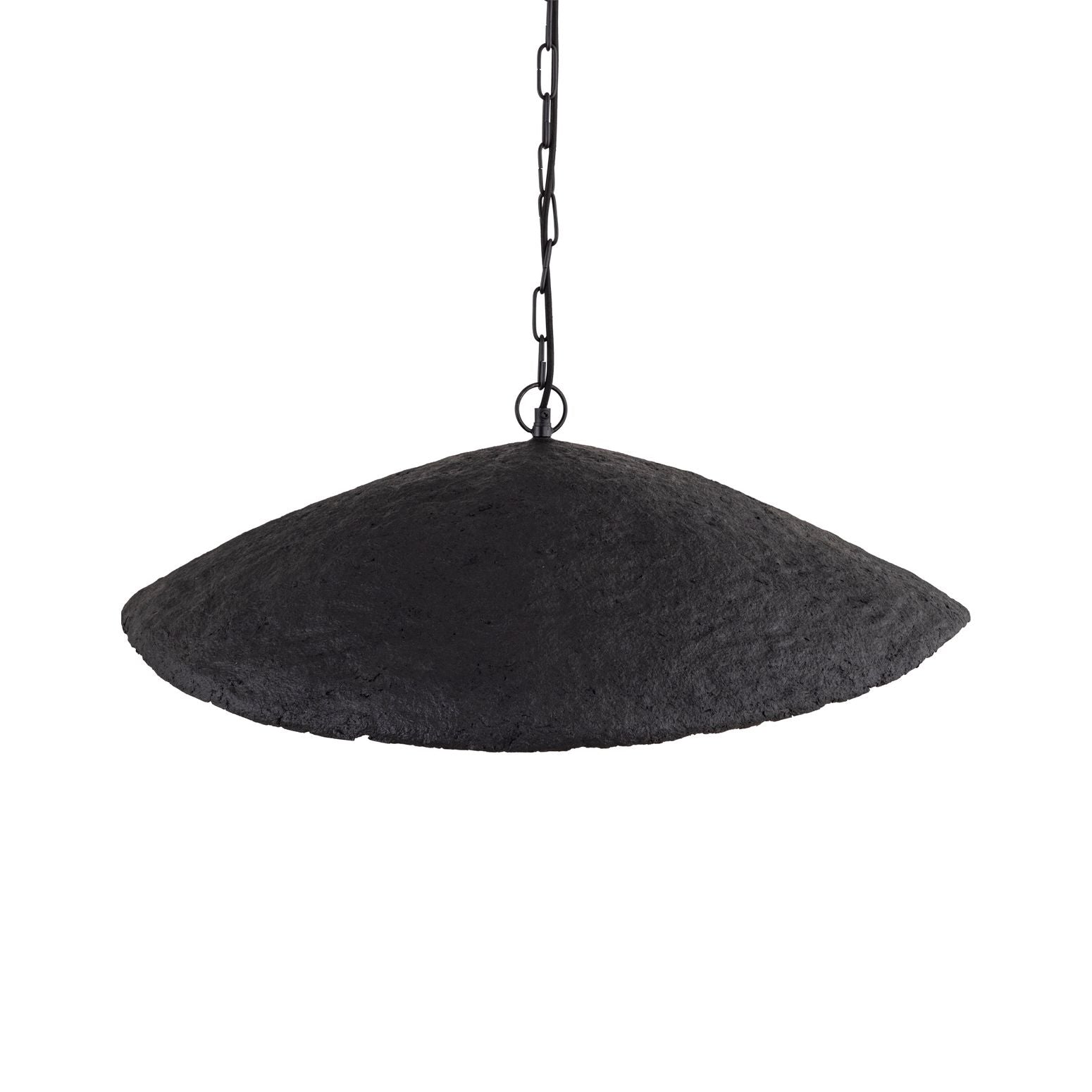 Deckenleuchte Majid Black Paper, schwarze Außenfläche mit goldener Innenseite, Wellenform.