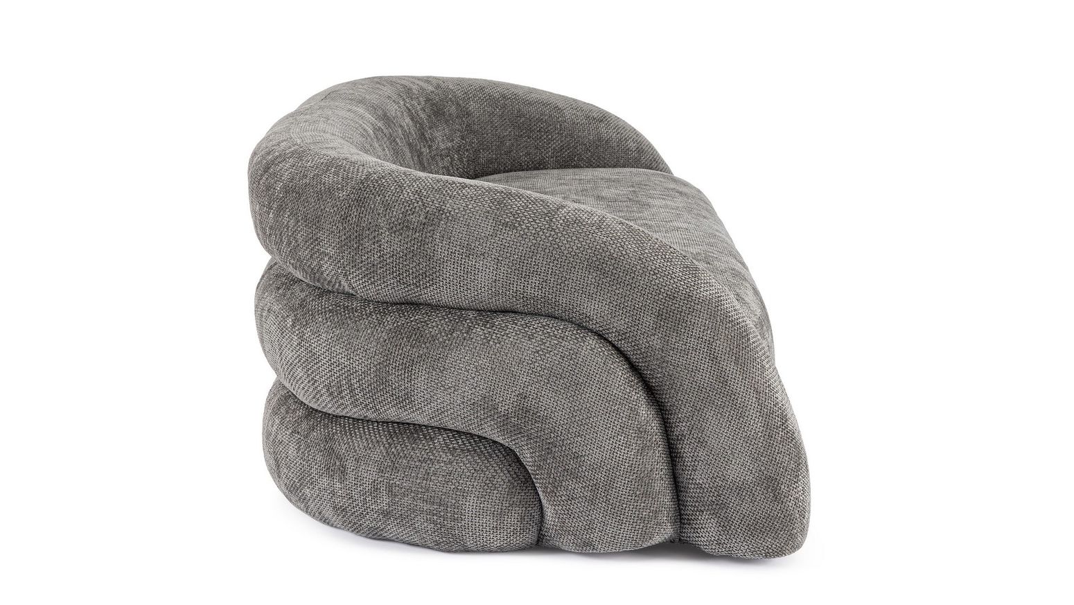 Sofa Clemence in Dunkelgrau von Bizzotto, moderne Form und hochwertiger Polyesterbezug.