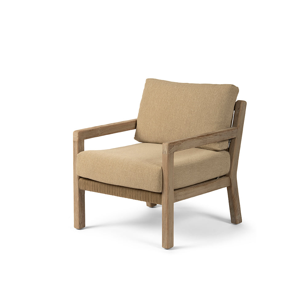 Sessel Mario mit Polster – Outdoor-Sessel Teak Natural Grey