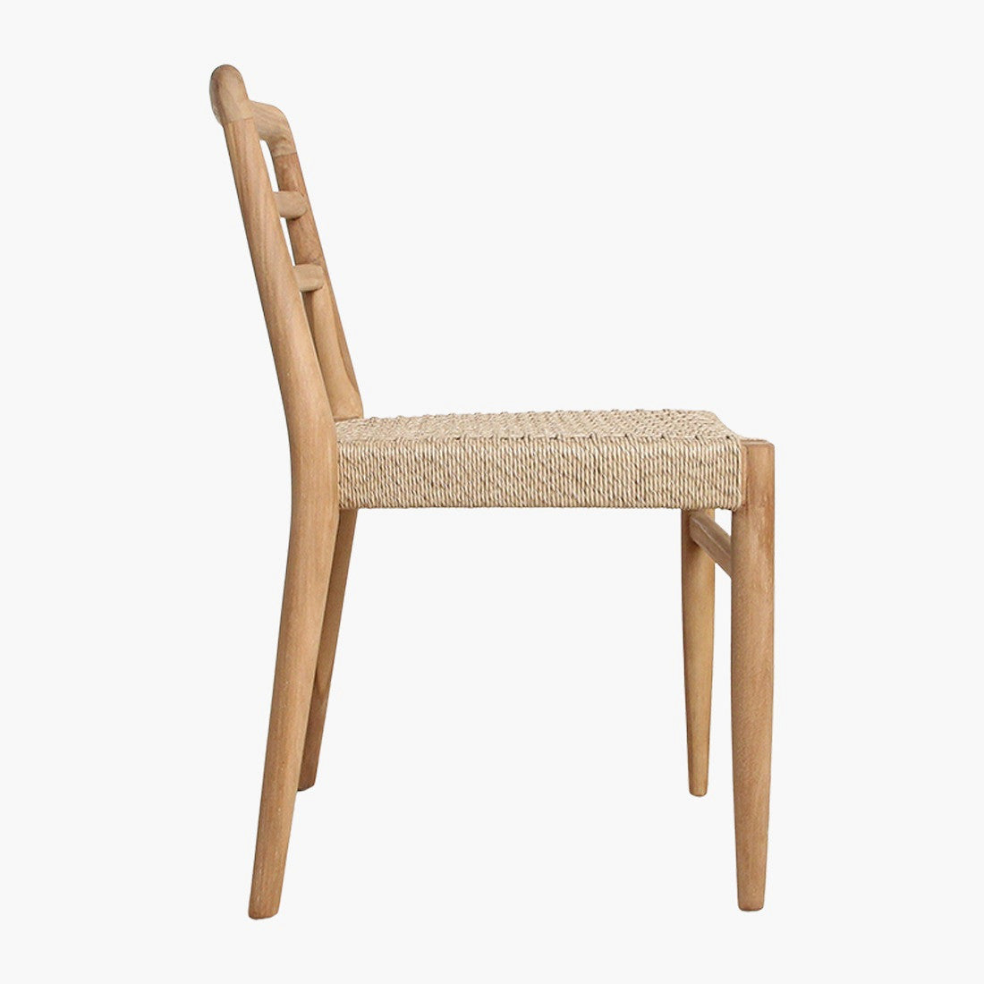 Outdoor-Stuhl Teakscape Teak natur – stilvoller Gartenstuhl aus FSC-zertifiziertem recyceltem Teakholz mit wetterfestem Rope-Geflecht