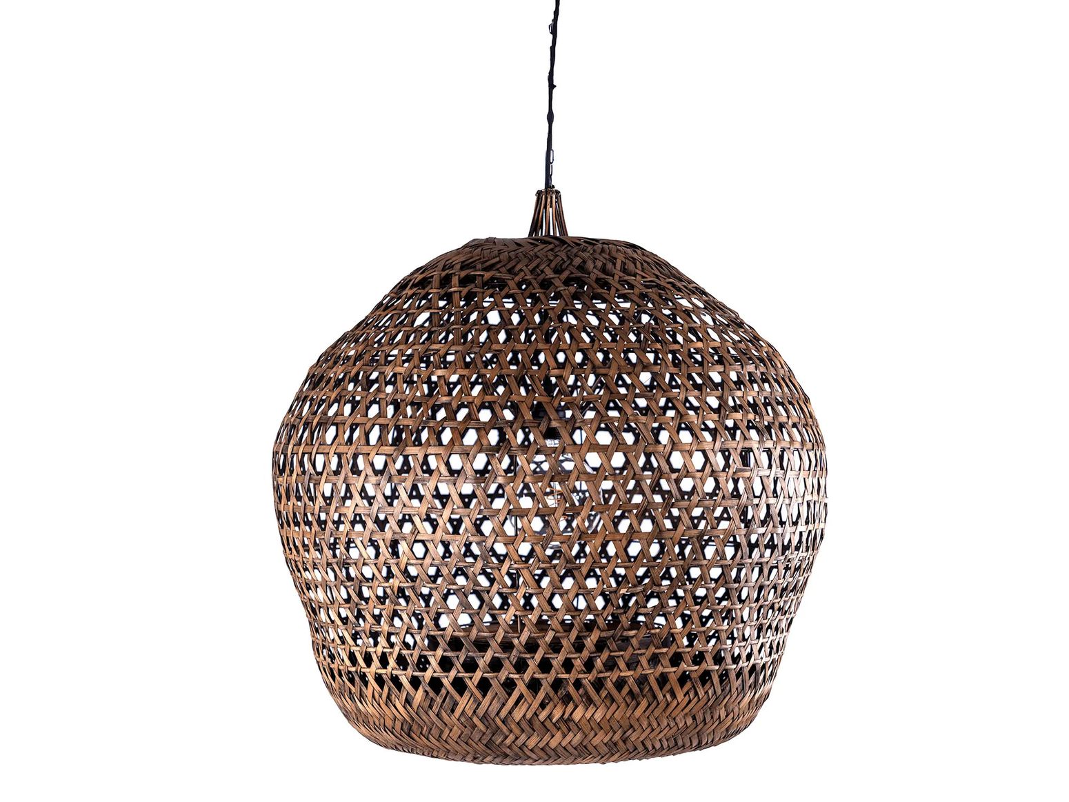 Hängelampe Bombay XL aus handgeflochtenem Bambus Ø70 cm – Gommaire Organic Living