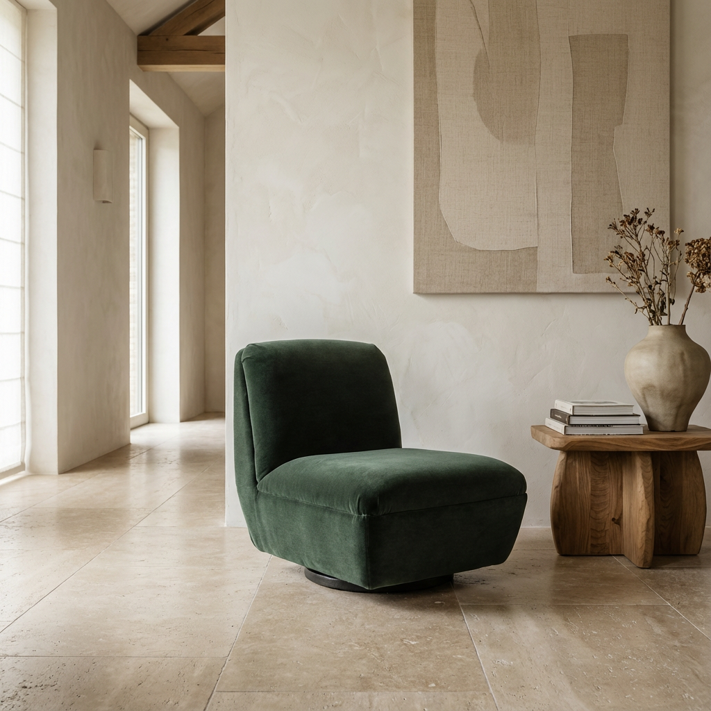 Gommaire Club Sessel Jules drehbar Forest | eleganter Indoor Sessel in tiefem Grünton bei STUFF Shop kaufen