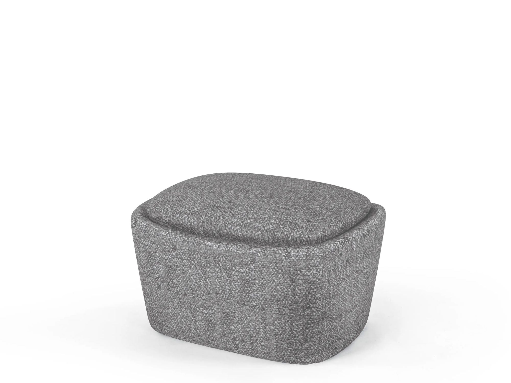 Gommaire Polsterhocker Liam Stone – eleganter Indoor Hocker in grauer Steinfarbe