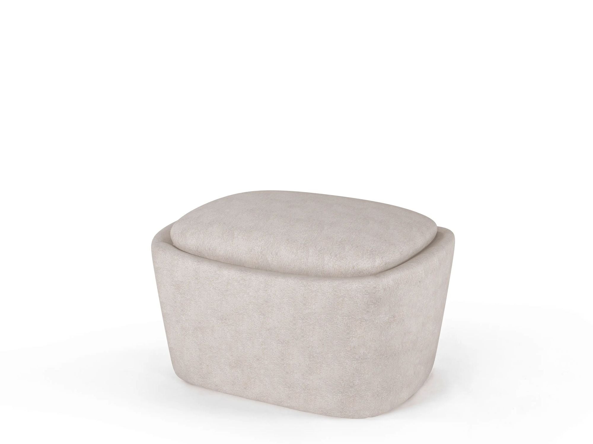 Gommaire Polsterhocker Liam Ivory – eleganter Indoor Hocker in hellem Cremeton