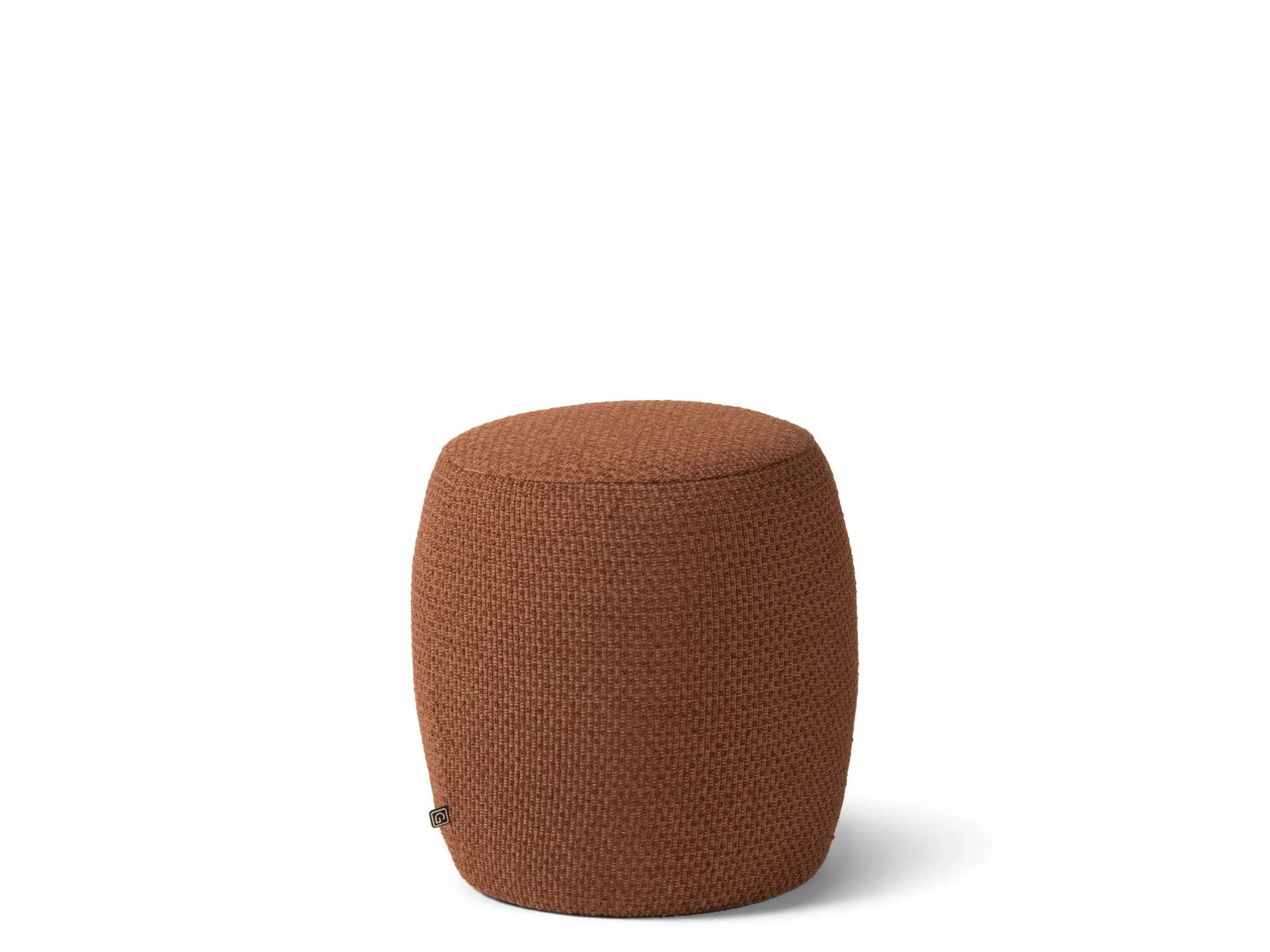 Gommaire Pouf Nathan Small Terracotta – runder Indoor Pouf mit Stoff in warmem Terracotta-Ton