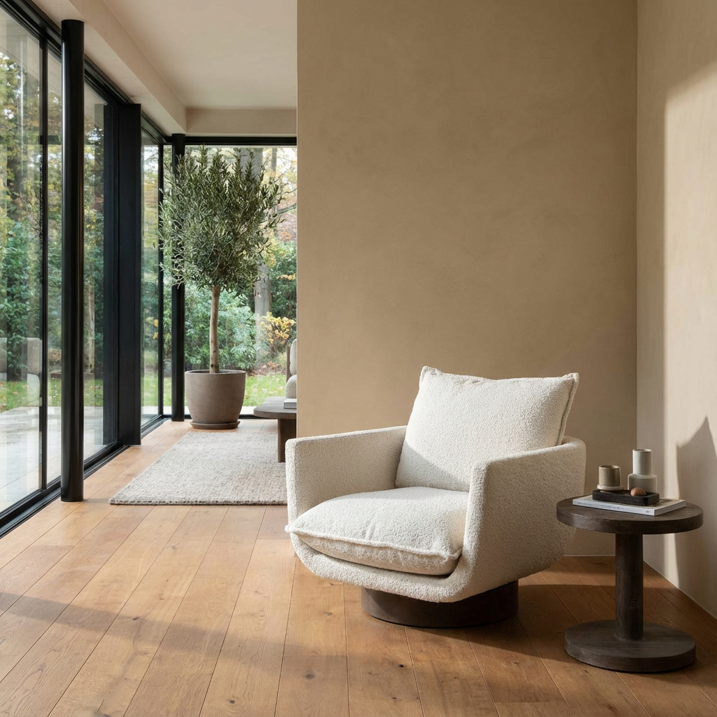 Club Sessel Mason Beige von Gommaire drehbarer Loungesessel mit weicher Polsterung bei STUFF Shop kaufen