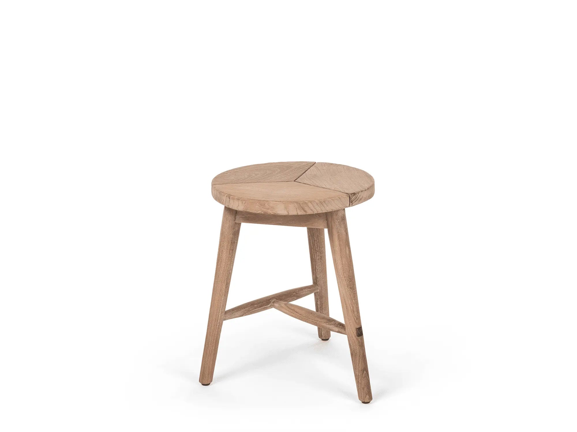 Gommaire Hocker Asti aus Teakholz natural grey – handgefertigter Indoor Hocker