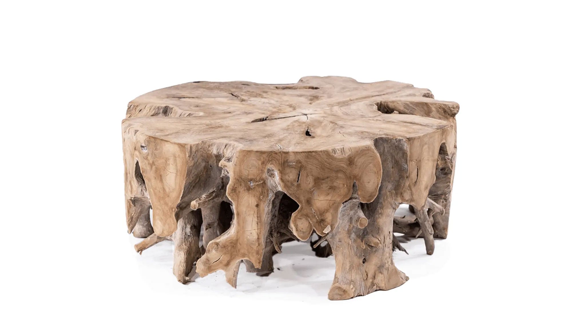 Gommaire Couchtisch Bamba aus Teakwurzel in Natural Grey | handgefertigt in XL