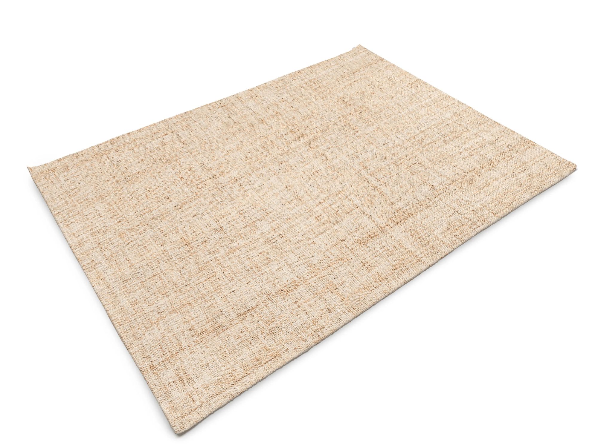 Handgewebter Teppich Nomad Rechteckig aus Wolle & Jute in Amber
